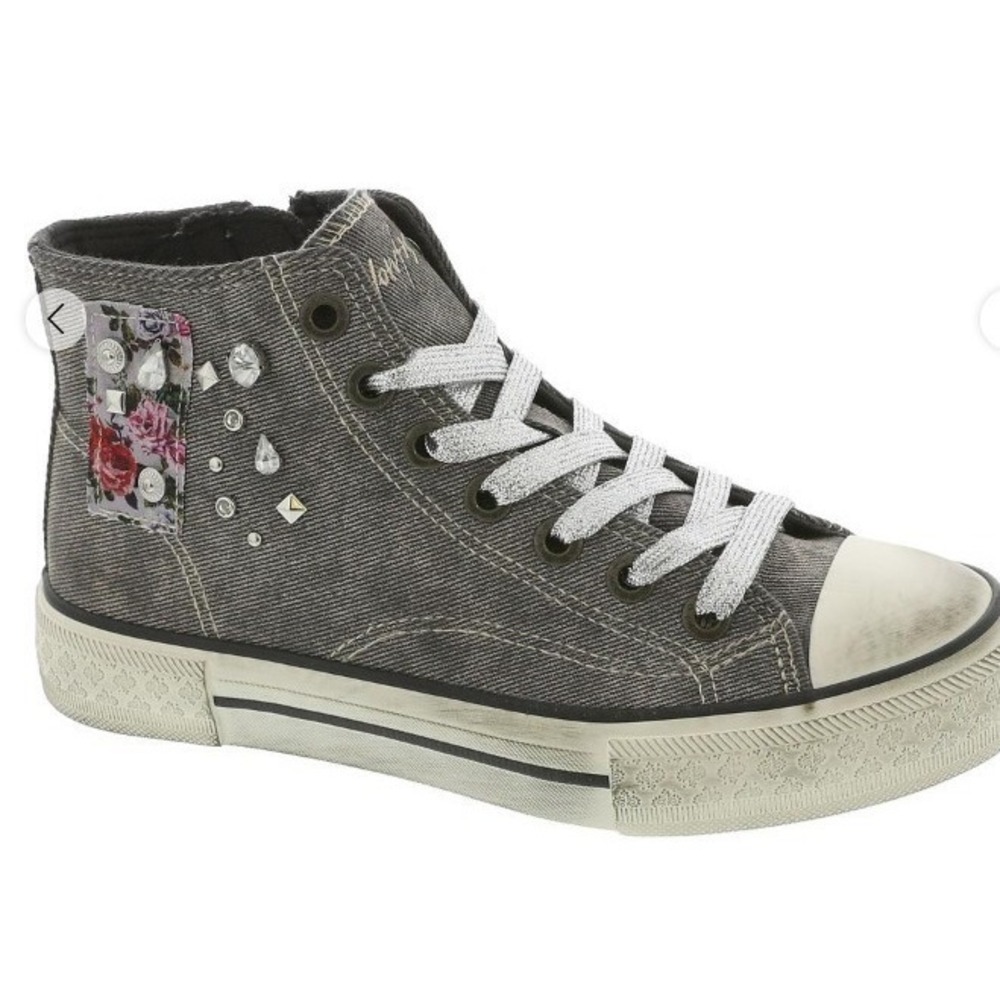 Blowfish Malibu Kimber Hi Top Womens Sneakers Grey Embellished Ankle